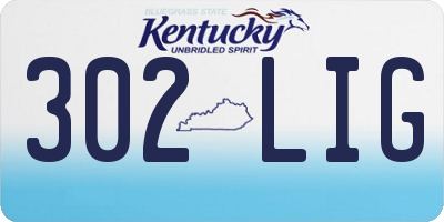 KY license plate 302LIG