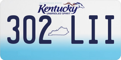 KY license plate 302LII