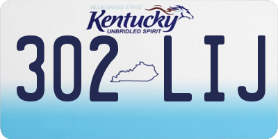 KY license plate 302LIJ