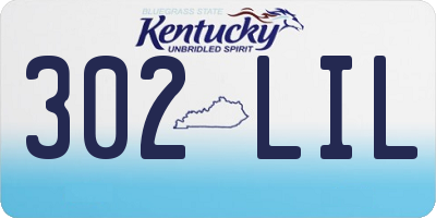 KY license plate 302LIL