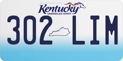 KY license plate 302LIM