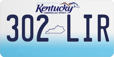 KY license plate 302LIR