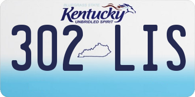 KY license plate 302LIS