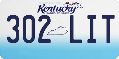 KY license plate 302LIT