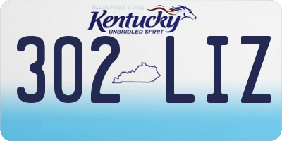KY license plate 302LIZ