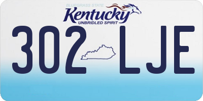 KY license plate 302LJE