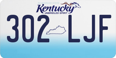 KY license plate 302LJF
