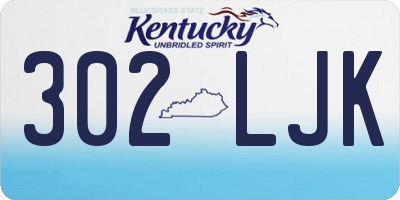 KY license plate 302LJK