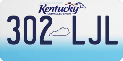 KY license plate 302LJL