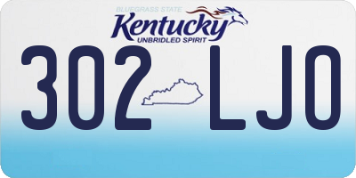 KY license plate 302LJO