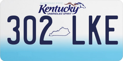 KY license plate 302LKE