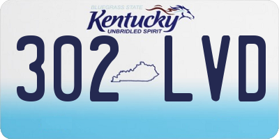 KY license plate 302LVD