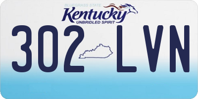 KY license plate 302LVN