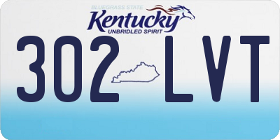 KY license plate 302LVT