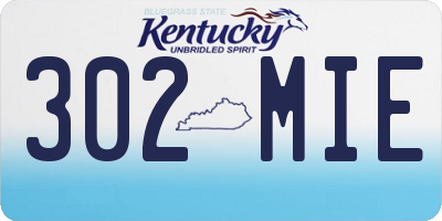 KY license plate 302MIE