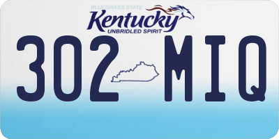 KY license plate 302MIQ