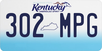 KY license plate 302MPG
