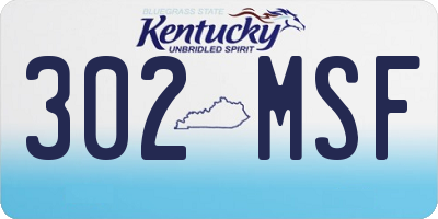 KY license plate 302MSF