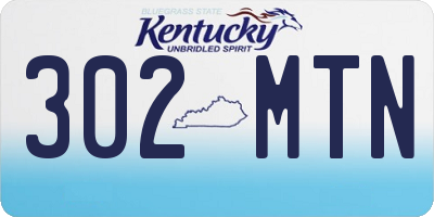 KY license plate 302MTN