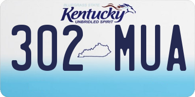 KY license plate 302MUA