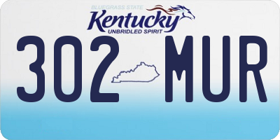 KY license plate 302MUR