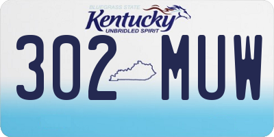 KY license plate 302MUW