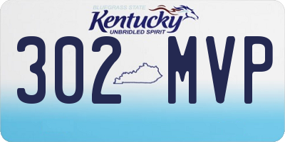 KY license plate 302MVP