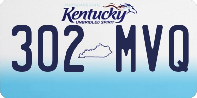 KY license plate 302MVQ