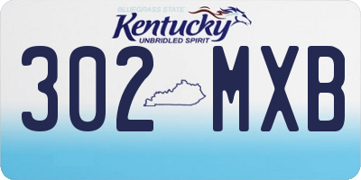 KY license plate 302MXB
