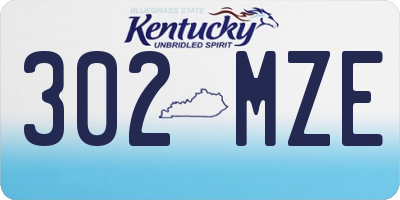 KY license plate 302MZE