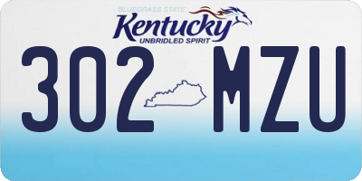 KY license plate 302MZU