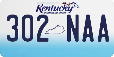 KY license plate 302NAA