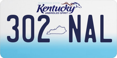 KY license plate 302NAL