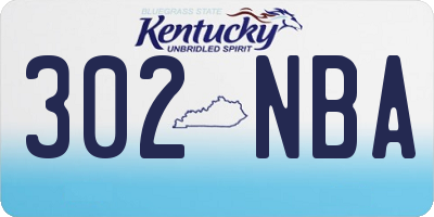 KY license plate 302NBA