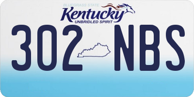 KY license plate 302NBS