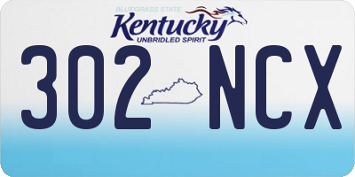 KY license plate 302NCX
