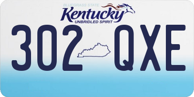 KY license plate 302QXE