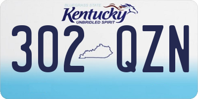 KY license plate 302QZN