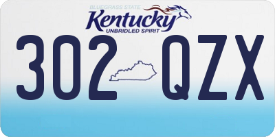 KY license plate 302QZX