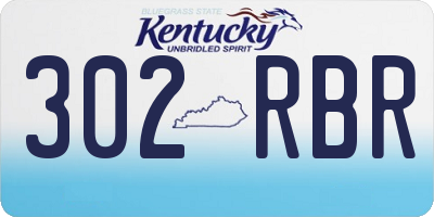 KY license plate 302RBR