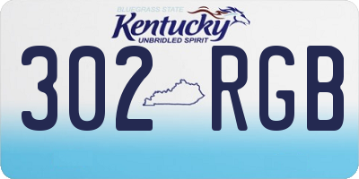 KY license plate 302RGB