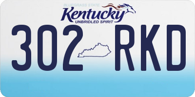 KY license plate 302RKD