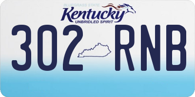 KY license plate 302RNB