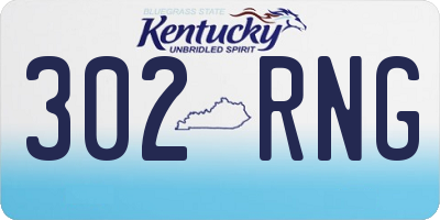 KY license plate 302RNG