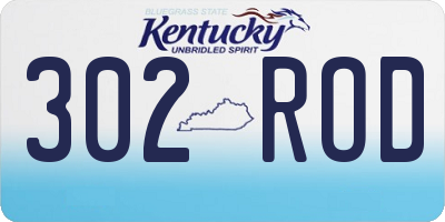 KY license plate 302ROD