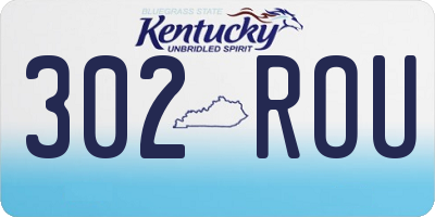 KY license plate 302ROU