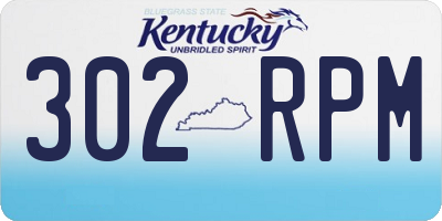 KY license plate 302RPM
