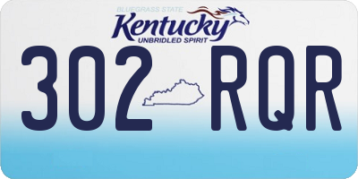 KY license plate 302RQR