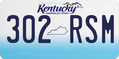 KY license plate 302RSM