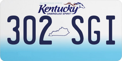 KY license plate 302SGI